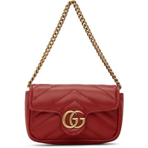 Gucci: Red Marmont 2.0 Coin Case Bag 